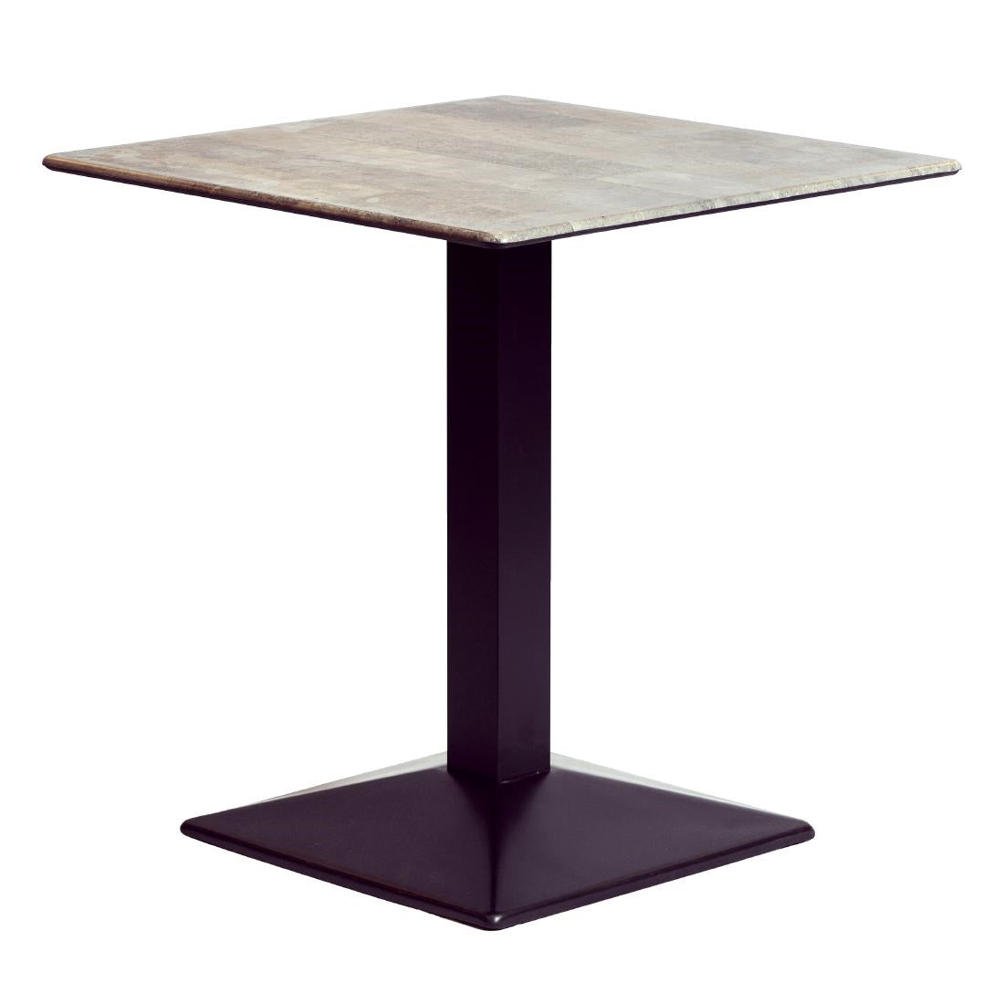 CZ811 Turin Metal Base Square Dining Table with Laminate Top Concrete 600mm JD Catering Equipment Solutions Ltd