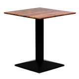 CZ812 Turin Metal Base Square Dining Table with Laminate Top Planked Oak 600mm JD Catering Equipment Solutions Ltd