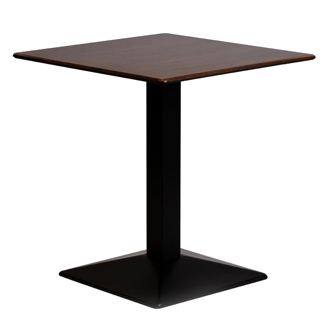 CZ813 Turin Metal Base Square Dining Table with Laminate Top Walnut 600mm JD Catering Equipment Solutions Ltd