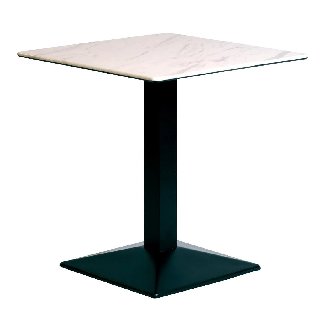 CZ814 Turin Metal Base Square Dining Table with Laminate Top Marble 700mm JD Catering Equipment Solutions Ltd