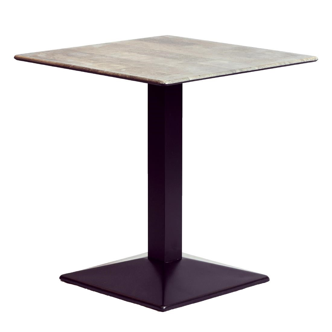 CZ815 Turin Metal Base Square Dining Table with Laminate Top Concrete 700mm JD Catering Equipment Solutions Ltd