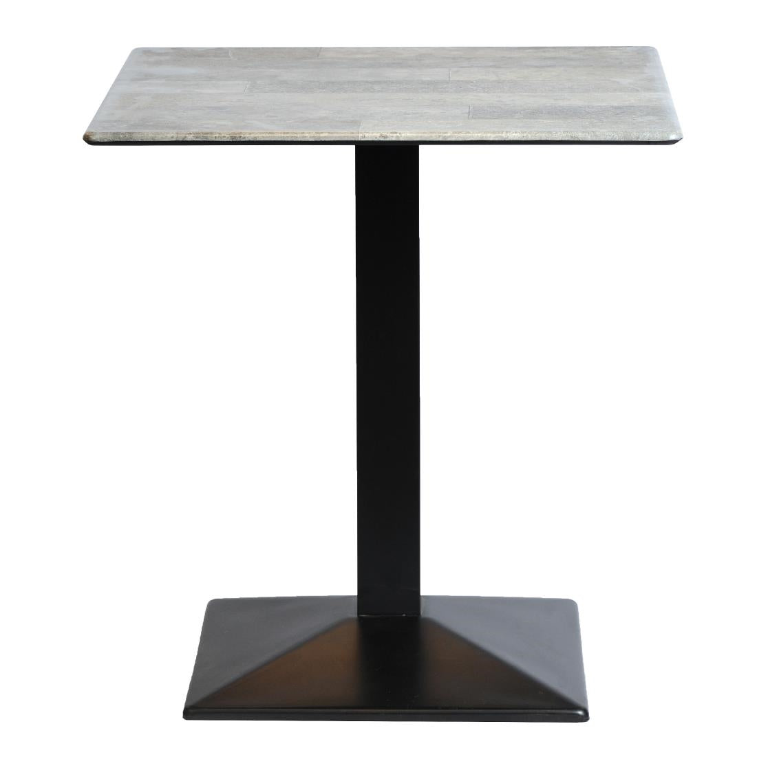 CZ815 Turin Metal Base Square Dining Table with Laminate Top Concrete 700mm JD Catering Equipment Solutions Ltd