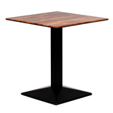 CZ816 Turin Metal Base Square Dining Table with Laminate Top Planked Oak 700mm JD Catering Equipment Solutions Ltd