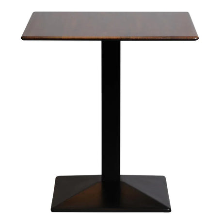 CZ817 Turin Metal Base Square Dining Table with Laminate Top Walnut 700mm - JD Catering Equipment Solutions Ltd