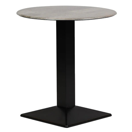 CZ819 Turin Metal Base Round Dining Table with Laminate Top Concrete 600mm - JD Catering Equipment Solutions Ltd