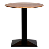 CZ820 Turin Metal Base Round Dining Table with Laminate Top Planked Oak 600mm JD Catering Equipment Solutions Ltd