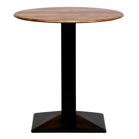CZ820 Turin Metal Base Round Dining Table with Laminate Top Planked Oak 600mm - JD Catering Equipment Solutions Ltd