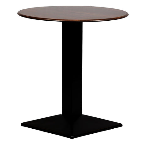 CZ821 Turin Metal Base Round Dining Table with Laminate Top Walnut 600mm JD Catering Equipment Solutions Ltd