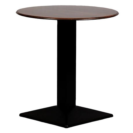 CZ821 Turin Metal Base Round Dining Table with Laminate Top Walnut 600mm - JD Catering Equipment Solutions Ltd