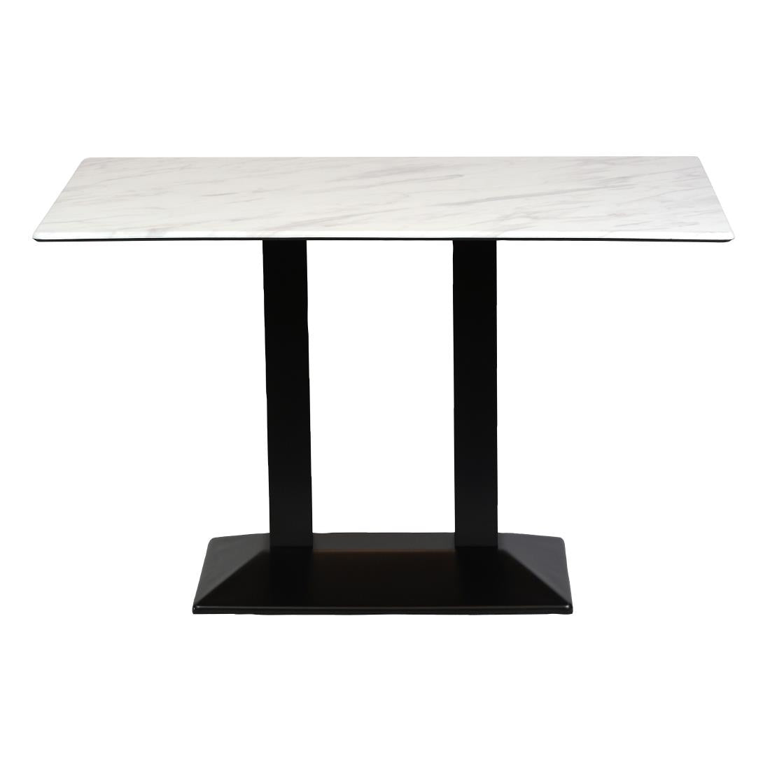 CZ822 Turin Metal Base Rectangular Dining Table with Laminate Top Marble 1200x700mm JD Catering Equipment Solutions Ltd