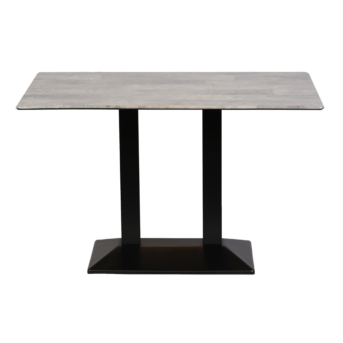 CZ823 Turin Metal Base Rectangular Dining Table with Laminate Top Concrete 1200x700mm JD Catering Equipment Solutions Ltd