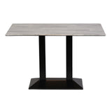 CZ823 Turin Metal Base Rectangular Dining Table with Laminate Top Concrete 1200x700mm JD Catering Equipment Solutions Ltd