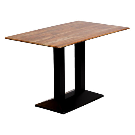 CZ824 Turin Metal Base Rectangular Dining Table with Laminate Top Planked Oak 1200x700mm JD Catering Equipment Solutions Ltd