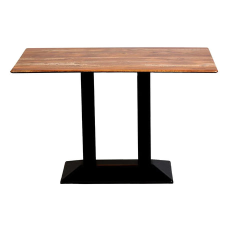 CZ824 Turin Metal Base Rectangular Dining Table with Laminate Top Planked Oak 1200x700mm - JD Catering Equipment Solutions Ltd