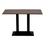 CZ825 Turin Metal Base Rectangular Dining Table with Laminate Top Walnut 1200x700mm JD Catering Equipment Solutions Ltd