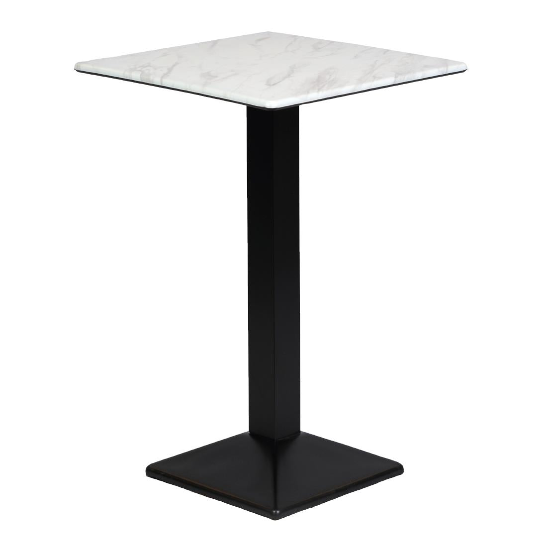 CZ826 Turin Metal Base Square Poseur Table with Laminate Top Marble 600mm JD Catering Equipment Solutions Ltd