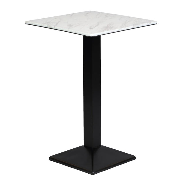 CZ826 Turin Metal Base Square Poseur Table with Laminate Top Marble 600mm JD Catering Equipment Solutions Ltd