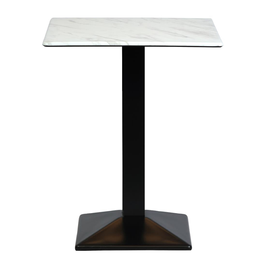 CZ826 Turin Metal Base Square Poseur Table with Laminate Top Marble 600mm JD Catering Equipment Solutions Ltd