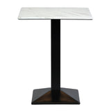 CZ826 Turin Metal Base Square Poseur Table with Laminate Top Marble 600mm JD Catering Equipment Solutions Ltd