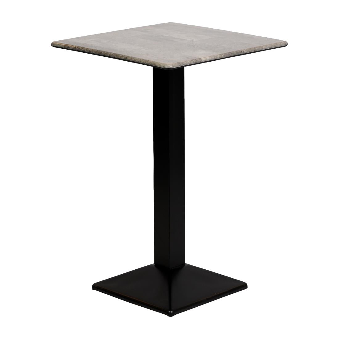 CZ827 Turin Metal Base Square Poseur Table with Laminate Top Concrete 600mm JD Catering Equipment Solutions Ltd