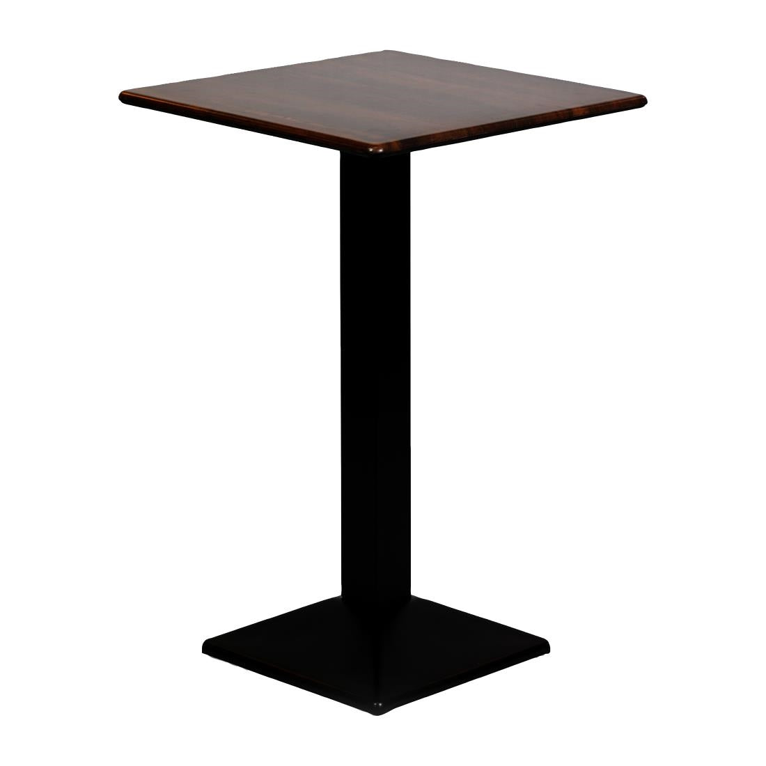 CZ829 Turin Metal Base Square Poseur Table with Laminate Top Walnut 600mm JD Catering Equipment Solutions Ltd