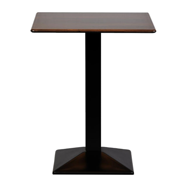 CZ829 Turin Metal Base Square Poseur Table with Laminate Top Walnut 600mm JD Catering Equipment Solutions Ltd