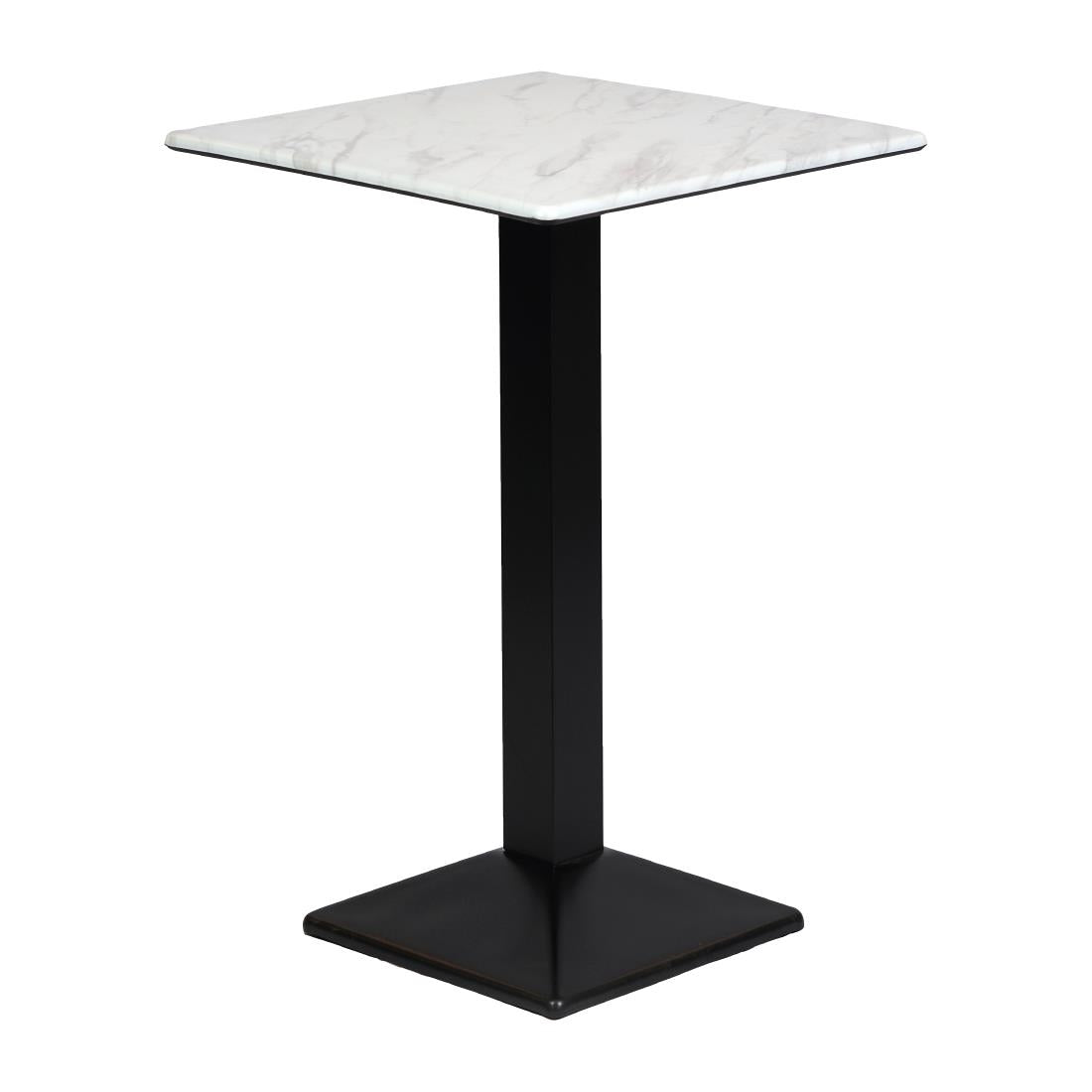 CZ830 Turin Metal Base Square Poseur Table with Laminate Top Marble 700mm JD Catering Equipment Solutions Ltd