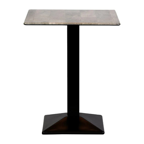 CZ831 Turin Metal Base Square Poseur Table with Laminate Top Concrete 700mm - JD Catering Equipment Solutions Ltd