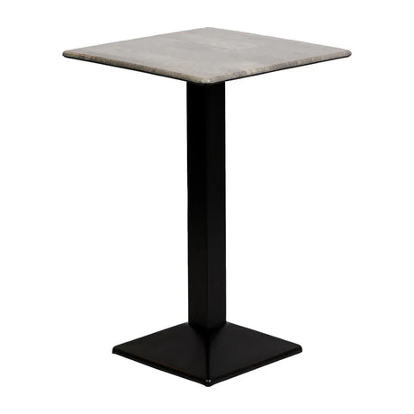 CZ831 Turin Metal Base Square Poseur Table with Laminate Top Concrete 700mm - JD Catering Equipment Solutions Ltd