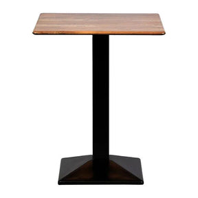 CZ832 Turin Metal Base Square Poseur Table with Laminate Top Planked Oak 700mm - JD Catering Equipment Solutions Ltd