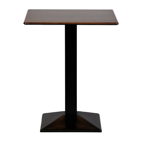 CZ833 Turin Metal Base Square Poseur Table with Laminate Top Walnut 700mm - JD Catering Equipment Solutions Ltd