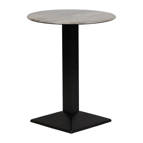 CZ835 Turin Metal Base Round Poseur Table with Laminate Top Concrete 600mm - JD Catering Equipment Solutions Ltd