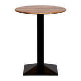 CZ836 Turin Metal Base Round Poseur Table with Laminate Top Planked Oak 600mm JD Catering Equipment Solutions Ltd