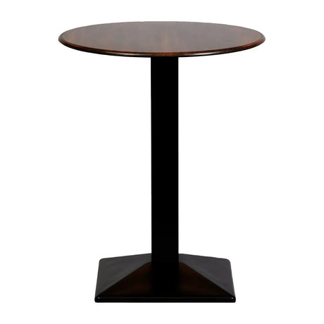 CZ837 Turin Metal Base Round Poseur Table with Laminate Top Walnut 600mm - JD Catering Equipment Solutions Ltd