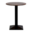 CZ837 Turin Metal Base Round Poseur Table with Laminate Top Walnut 600mm JD Catering Equipment Solutions Ltd
