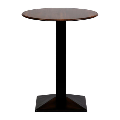 CZ837 Turin Metal Base Round Poseur Table with Laminate Top Walnut 600mm JD Catering Equipment Solutions Ltd