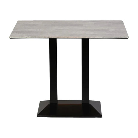 CZ839 Turin Metal Base Rectangular Poseur Table with Laminate Top Concrete 1200x700mm - JD Catering Equipment Solutions Ltd