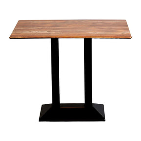 CZ840 Turin Metal Base Rectangular Poseur Table with Laminate Top Planked Oak 1200x700mm - JD Catering Equipment Solutions Ltd