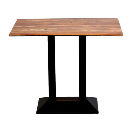 CZ840 Turin Metal Base Rectangular Poseur Table with Laminate Top Planked Oak 1200x700mm JD Catering Equipment Solutions Ltd