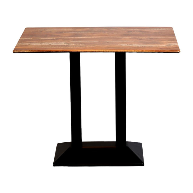 CZ840 Turin Metal Base Rectangular Poseur Table with Laminate Top Planked Oak 1200x700mm JD Catering Equipment Solutions Ltd
