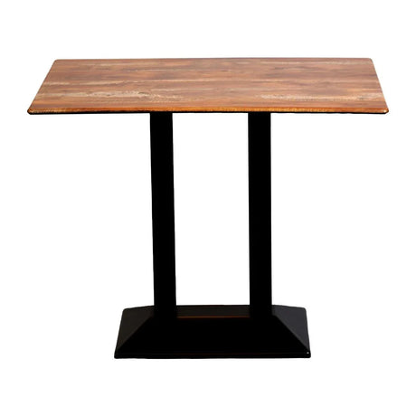 CZ840 Turin Metal Base Rectangular Poseur Table with Laminate Top Planked Oak 1200x700mm - JD Catering Equipment Solutions Ltd