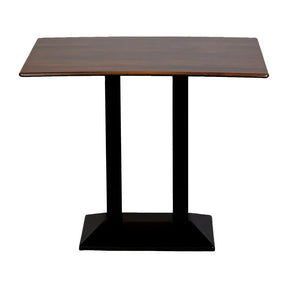 CZ841 Turin Metal Base Rectangular Poseur Table with Laminate Top Walnut 1200x700mm - JD Catering Equipment Solutions Ltd