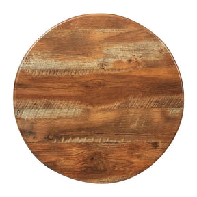 CZ844 Round Laminate Table Top Planked Oak 600mm - JD Catering Equipment Solutions Ltd