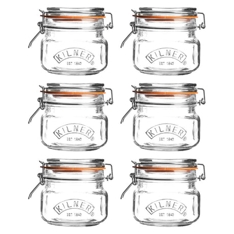 CZ878 Kilner Clip Top Square Preserve Jars 500ml (Pack of 6) JD Catering Equipment Solutions Ltd