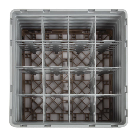 Cambro Camrack Beige 16 Compartments Max Glass Height 257mm JD Catering Equipment Solutions Ltd