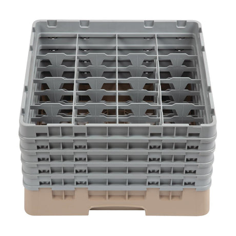 Cambro Camrack Beige 16 Compartments Max Glass Height 257mm JD Catering Equipment Solutions Ltd