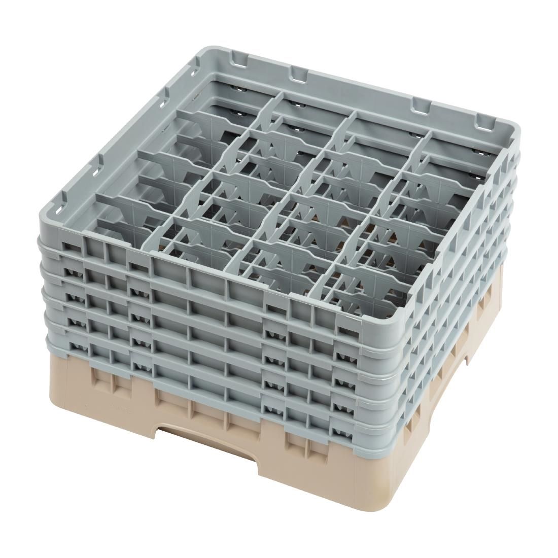 Cambro Camrack Beige 16 Compartments Max Glass Height 257mm JD Catering Equipment Solutions Ltd
