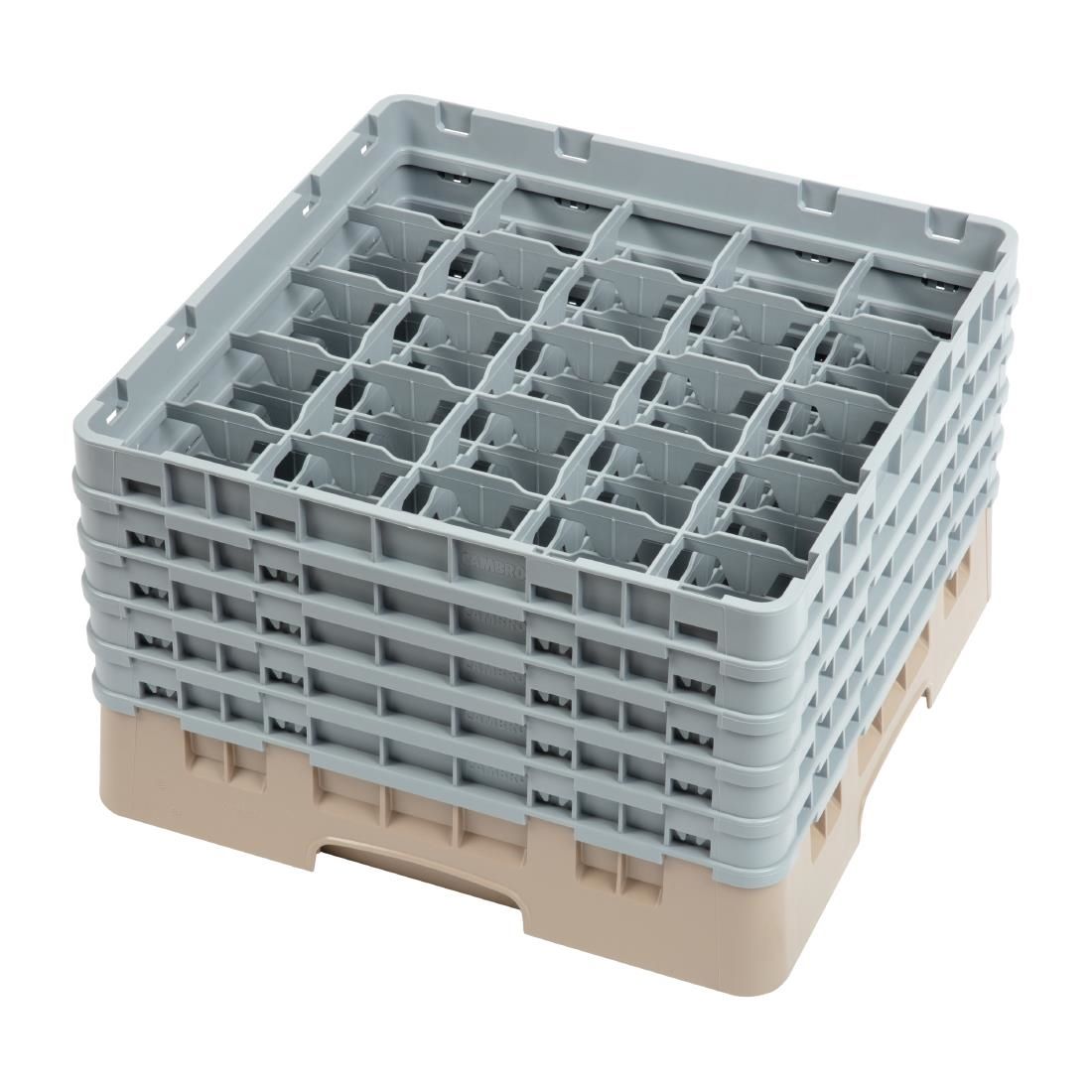 Cambro Camrack Beige 25 Compartments Max Glass Height 257mm JD Catering Equipment Solutions Ltd