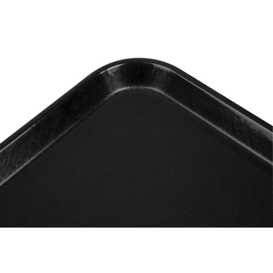 Cambro EpicTread Fibreglass Rectangular Non-Slip Tray Black 350mm JD Catering Equipment Solutions Ltd