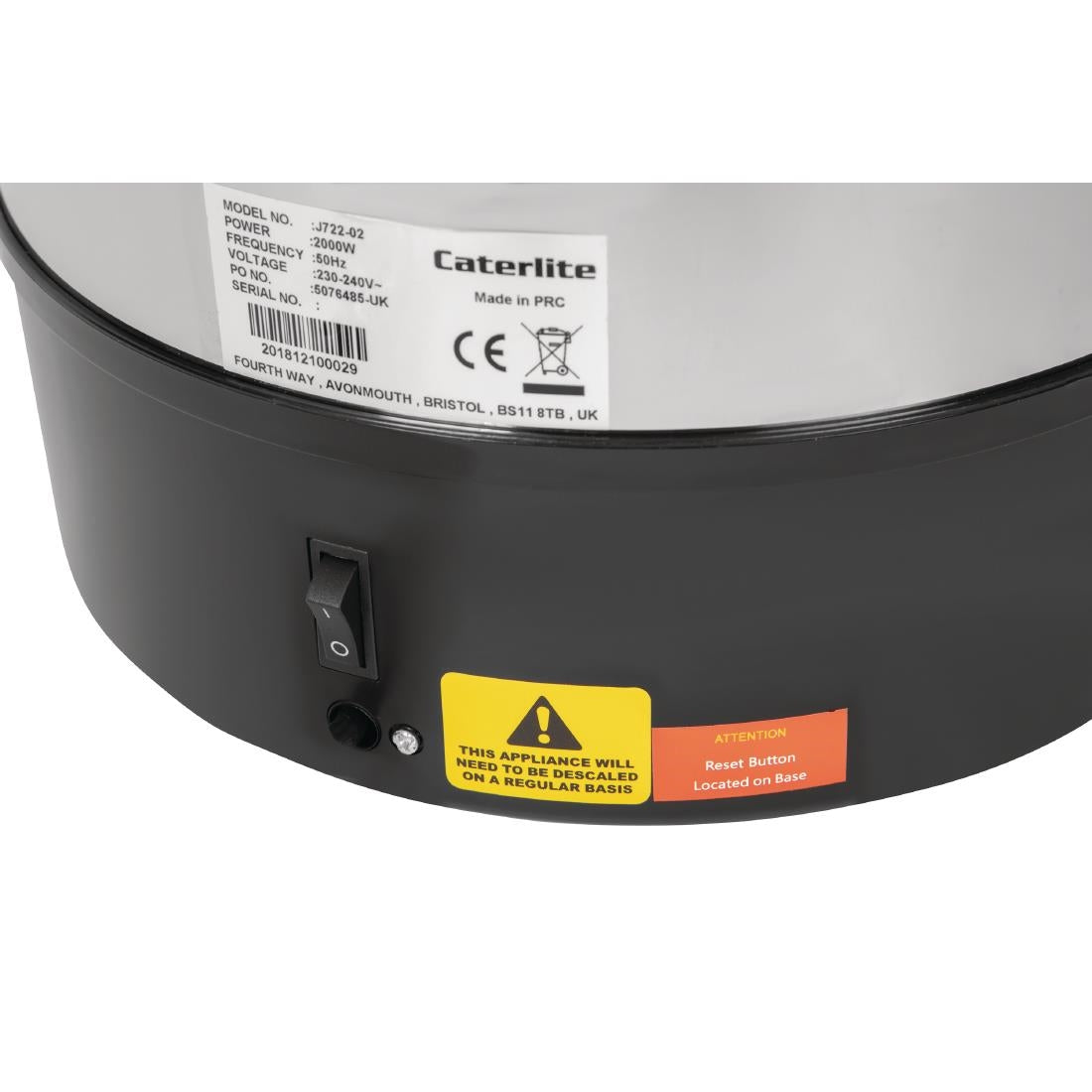 Caterlite Water Boiler 20Ltr JD Catering Equipment Solutions Ltd